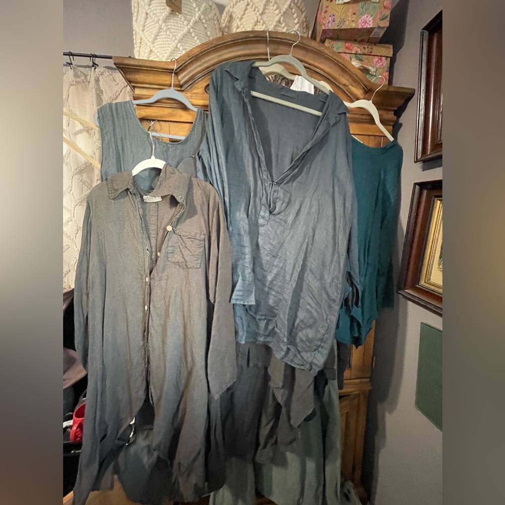 CP Shades & Saga linen lot.10 tops and dresses/tunics. excellent condition OS